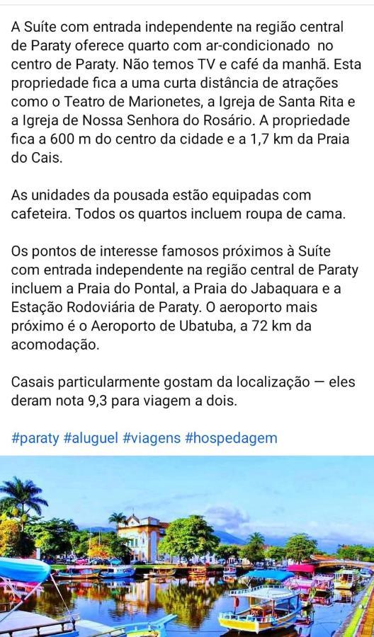Suite Simples Com Entrada Independente Na Regiao Central De 파라티 외부 사진